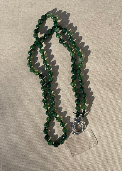 `PHONE PEARL CHAIN` green