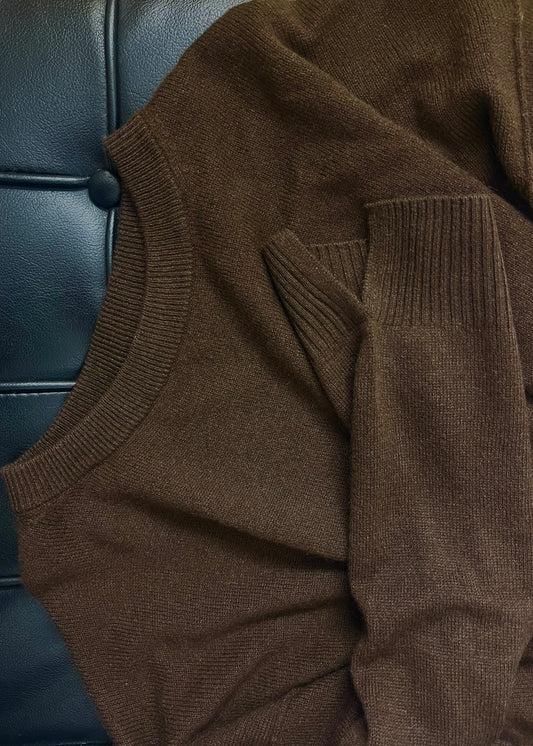 ‘THE CASHMERE’ Edition Soft Knit Pullover chocolate