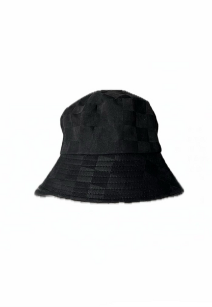 CHECKERED BUCKET HAT BLACK