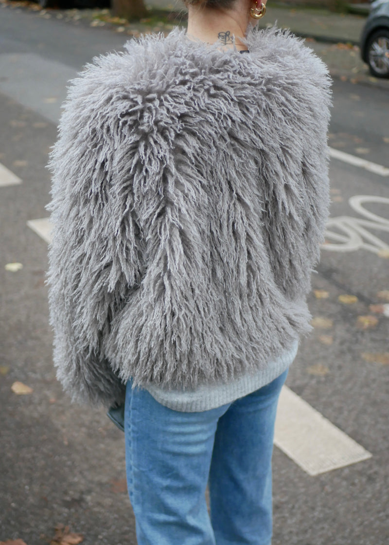 ‘FURRY JACKET’ gray