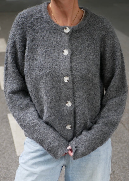 ‘POPPY‘ big knit Cardigan gray