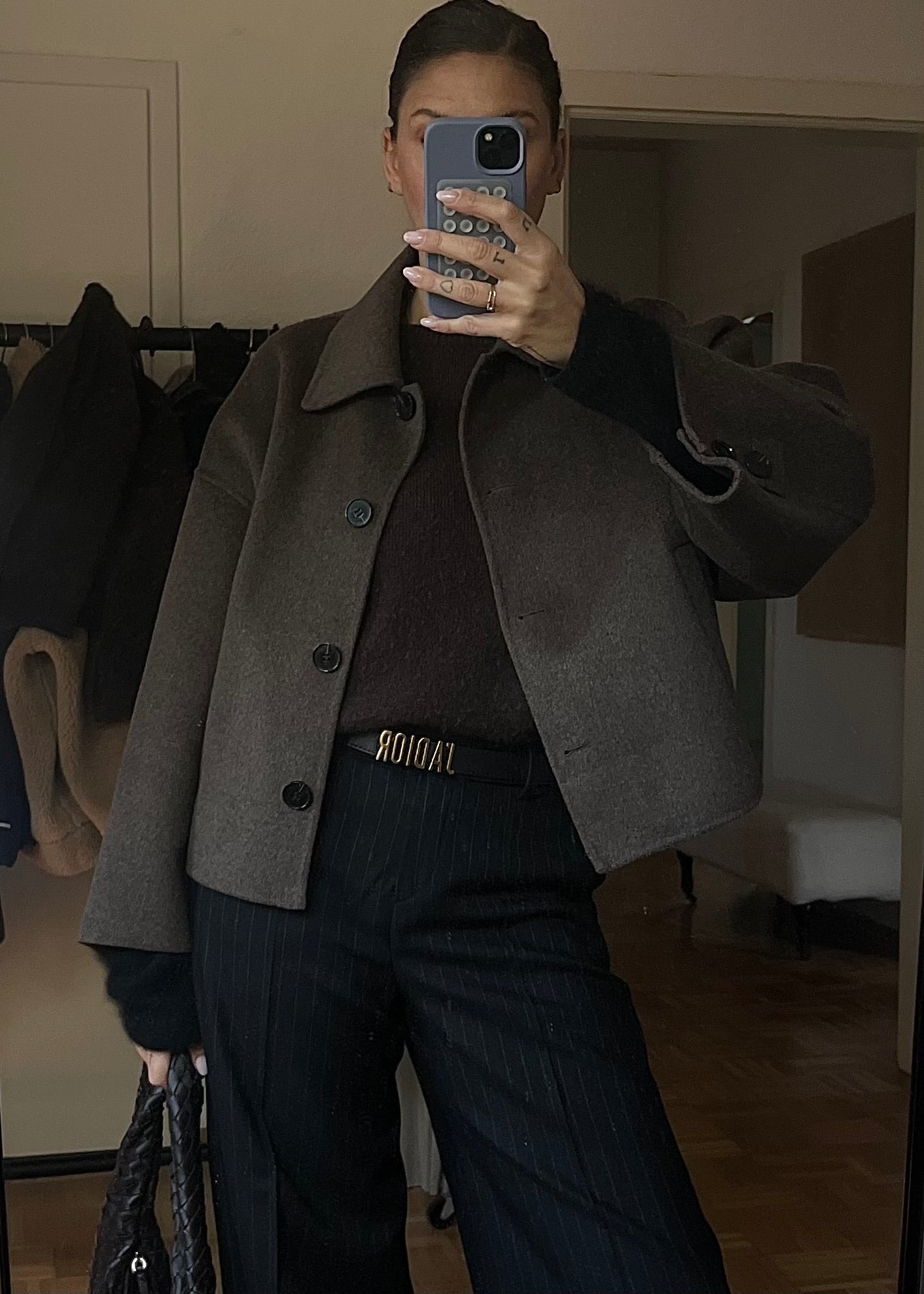 ‘MACY WOOL JACKET’ chocolate