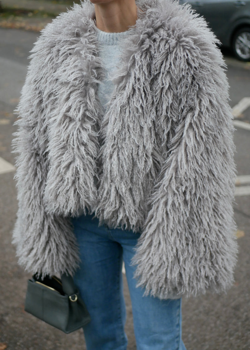 ‘FURRY JACKET’ gray