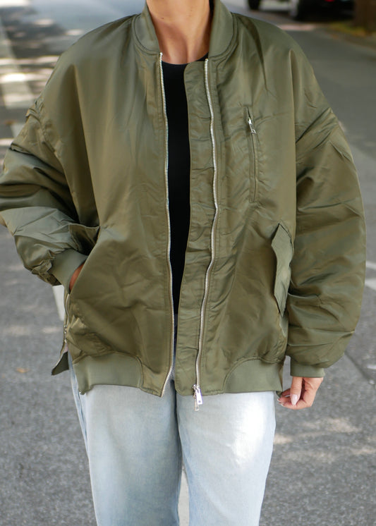‘KHAKI’ Nylon Bomber Classic