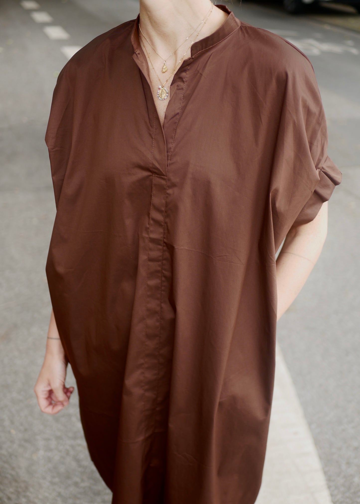 ‘MARLENE' short dress chocolate