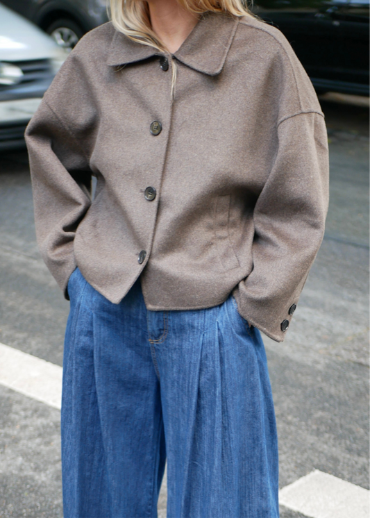 ‘MACY WOOL JACKET’ taupe