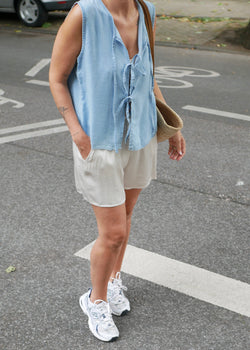 ‘RIBBON DENIM’ Top blue