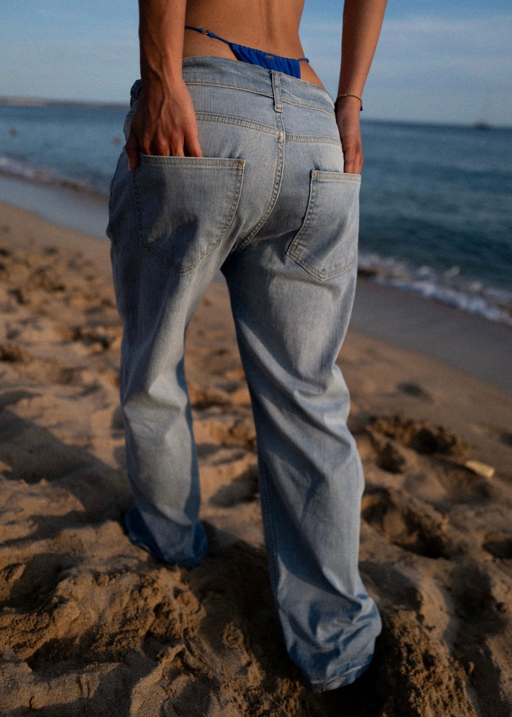 ‘ZOE’ Wide leg washed denim