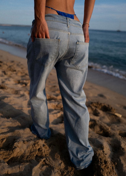 ‘ZOE’ Wide leg washed denim